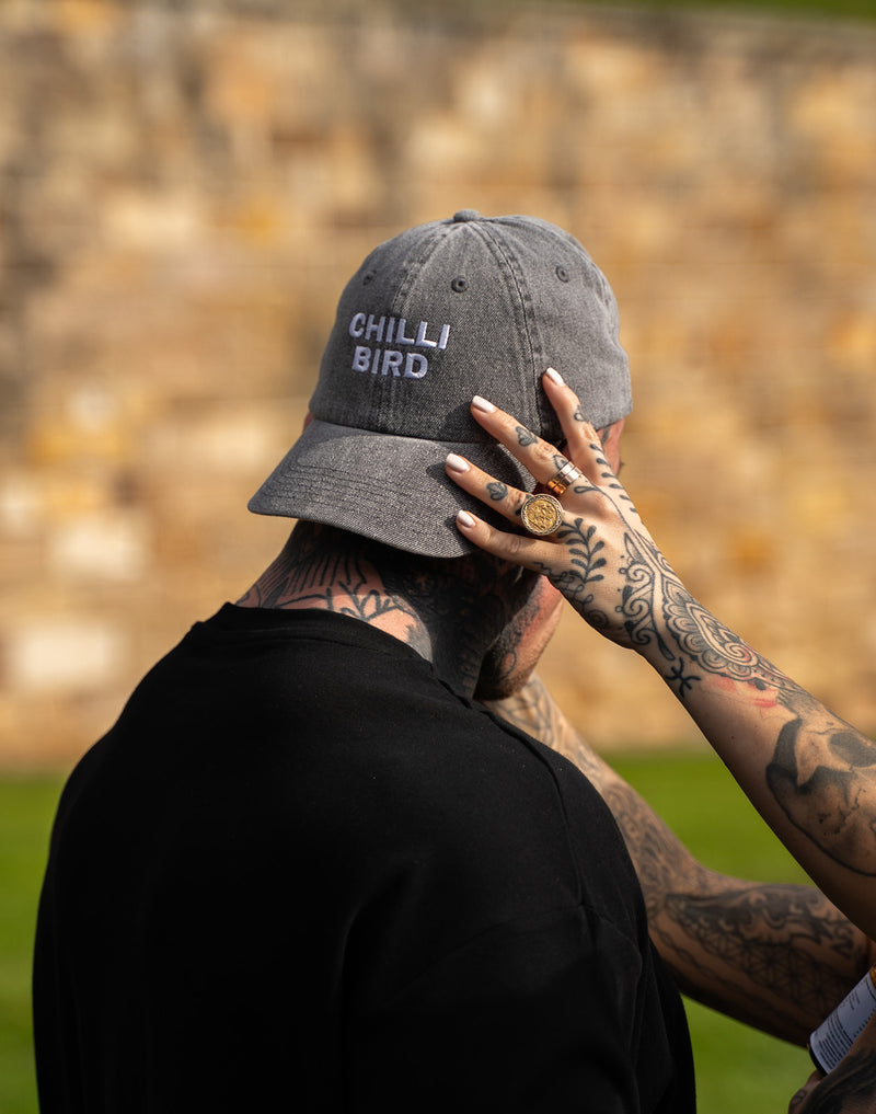 CHILLI BIRD X NOCTURN ACID WASH CAP (WHITE TEXT)